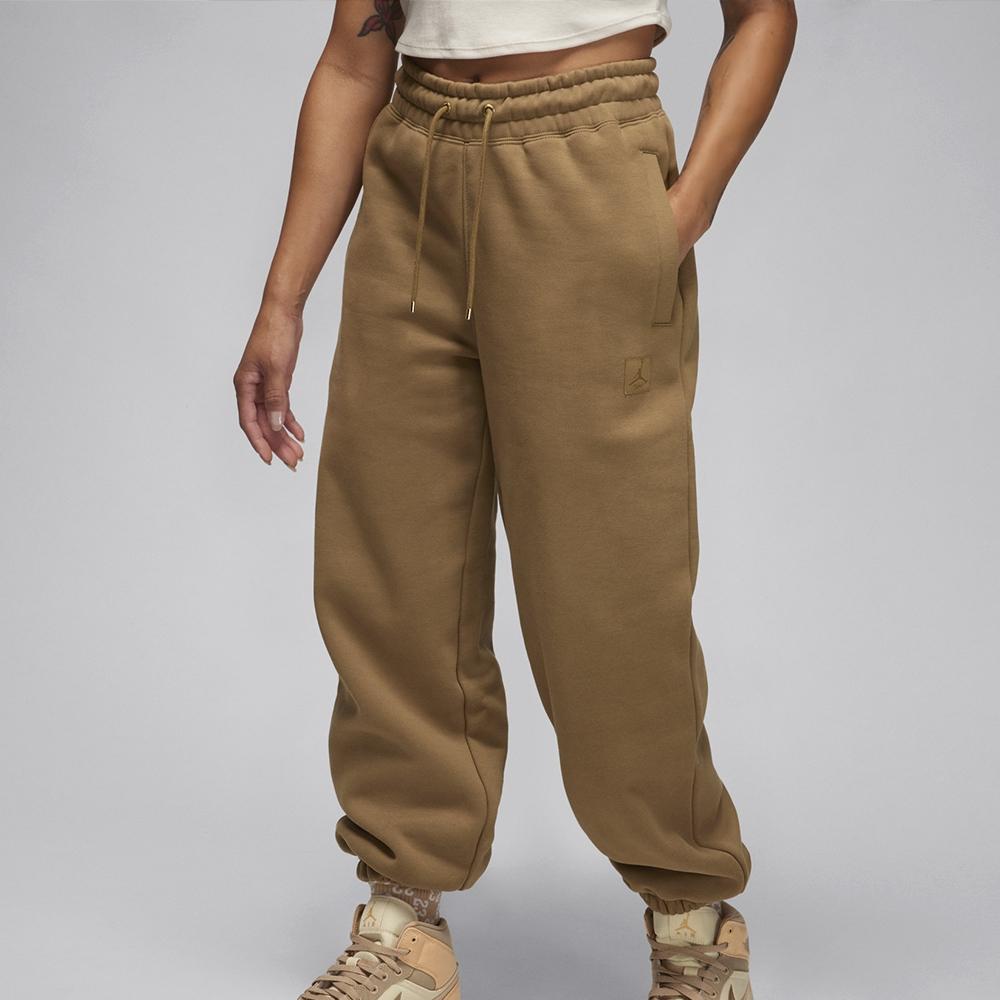 Jordan Flight Elastic Cuffs Casual Fleece-Lined Warm Knit Sport Pants Women Bottoms Seaweed-Brown FB5114-395