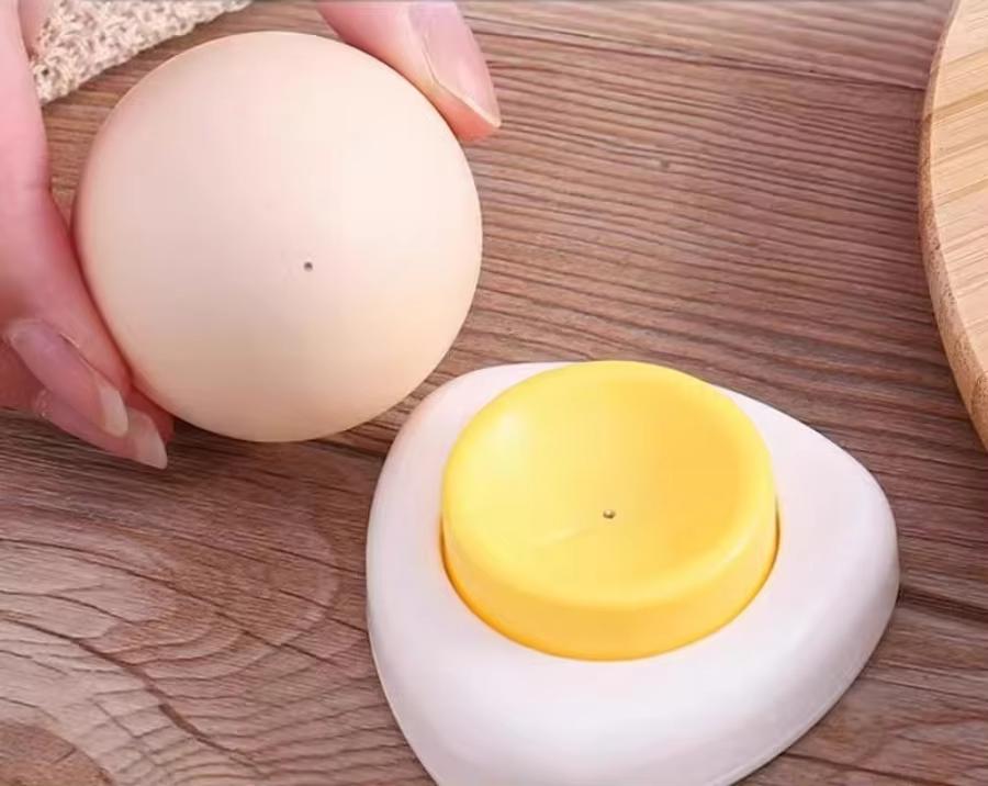 Egg Hole Puncher Opener Needle Egg Maker Plastic Base Manual Boiled Egg Punching Machine Puncher Seperater Cracker Piercing Tool