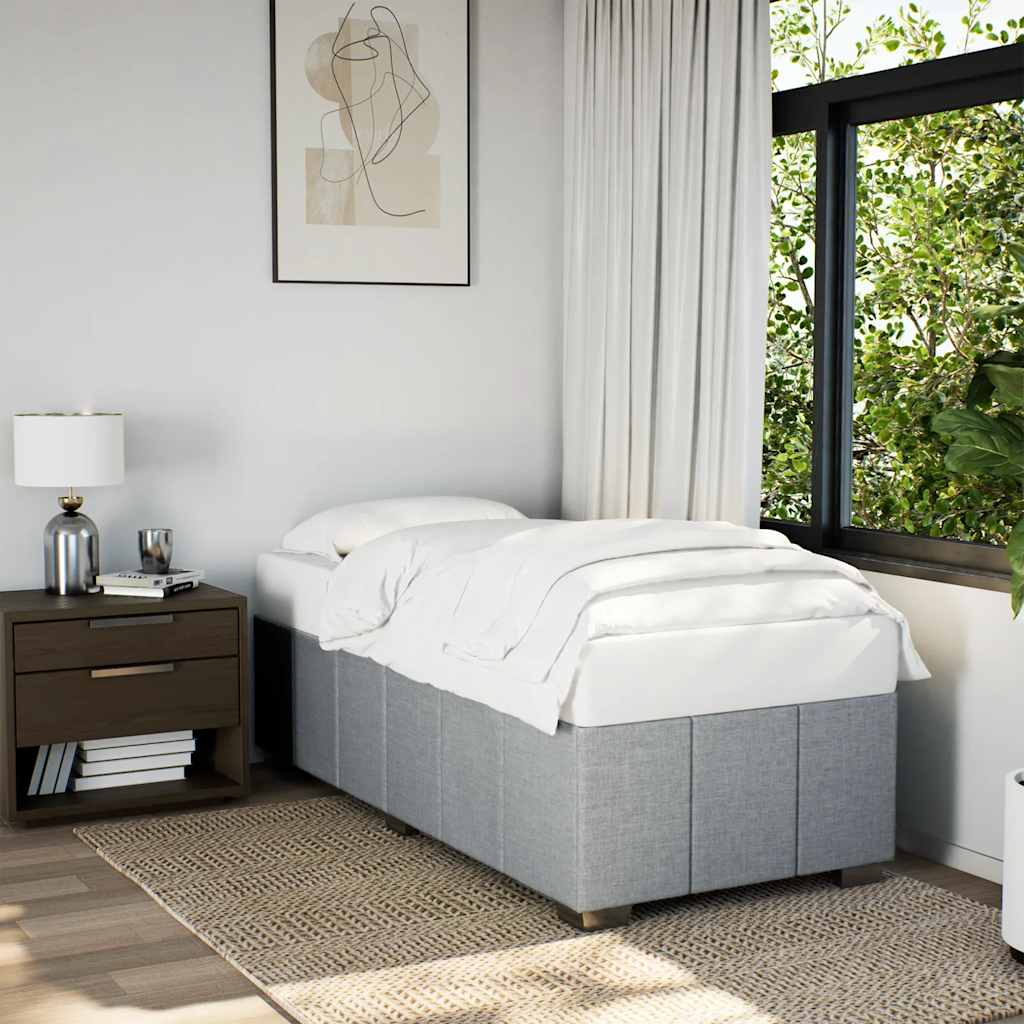 Bed Frame Without Mattress Light Grey 100x200 Cm Fabric