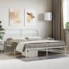 Vidaxl Metal Bed Frame with Headboard, White, 180X200 Cm