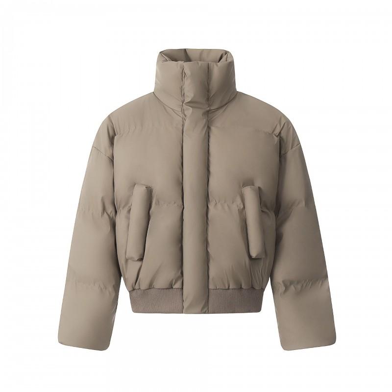Winter Warm Puffer Jacket Stand Collar Cotton Coat Short Streetwear Vintage Thick Men Women