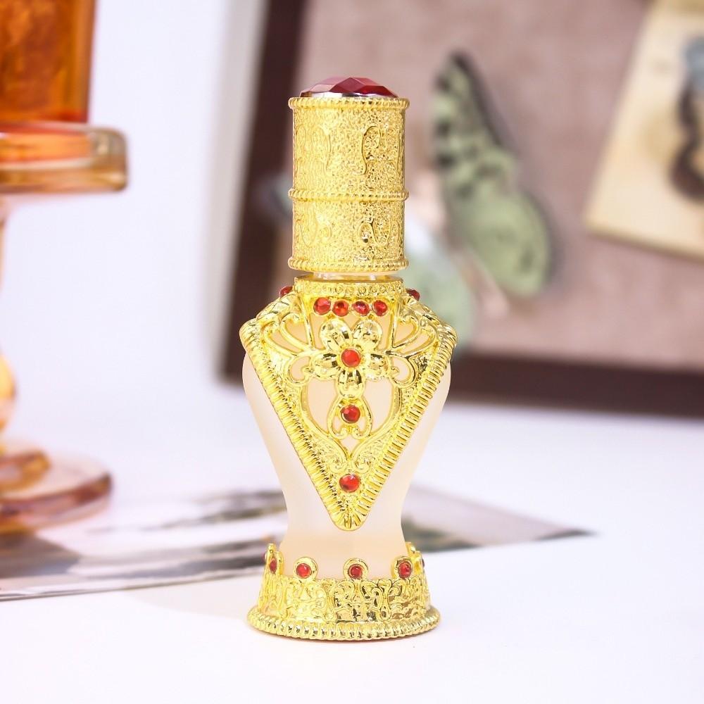8mL Perfume Bottles Empty Antiqued Metal Refill Bottle Carving Design Arabian Style Essential Oil Bottles Decoration Gifts