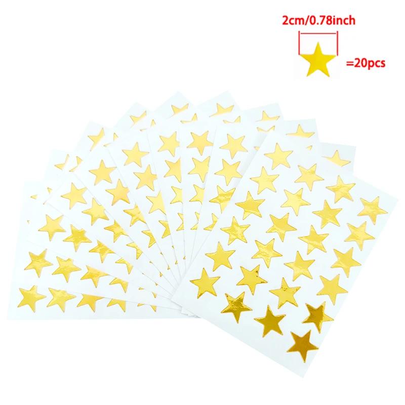 10 Sheets/bag Gold Star Sticker Stamping Five Pointed Star Sticker Children s Reward Sticker Teacher Praise Label