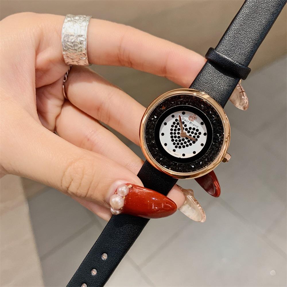 Neue Ins Damenuhr Mode Treibsand Damen Quarz Uhr Herzförmiger Diamant Wasserdichtes Armband Damenuhr