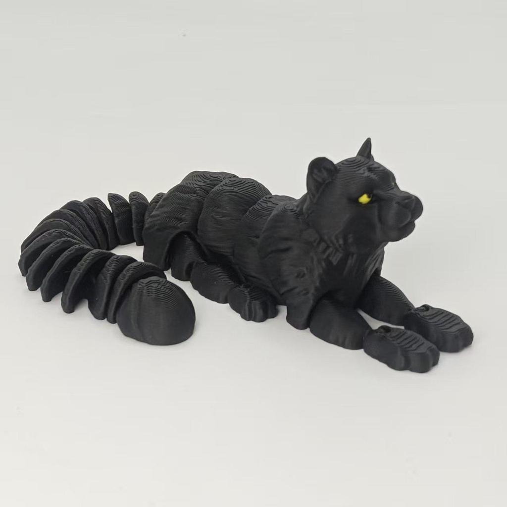 Articulated 3D Printed Snow Leopard Ornament and Easter Decoration