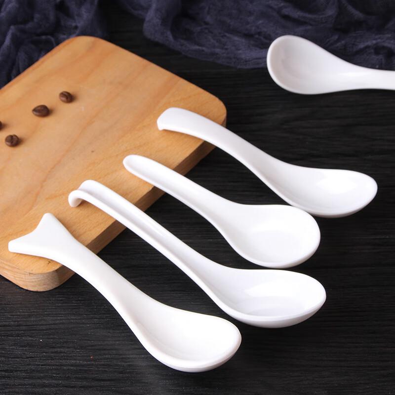 Jingyu Melamine Long-Handle Fishtail Soup Spoon