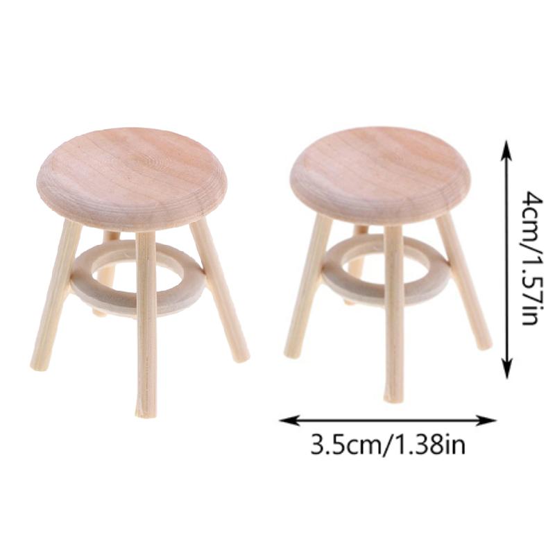 Simulation Bambus Runder Tisch Stuhl Miniatur Szene Dekoration Ornament Puppenhaus Mini Möbel Modell Handwerk Geschenk