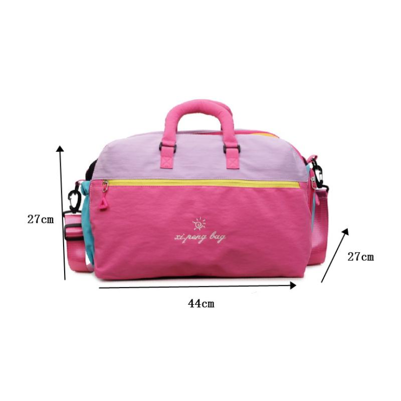 Large Capacity Women'S Travel Bag Premium Fabric With Dopa-Inspired Color Blocks Dedicated Shoe Compartment Dry/Wet Separation