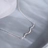 Artistic Retro Simple Design Necklace Clampsia Chain Coastline Wave Necklace Women