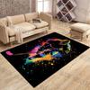 Bunte Illustration eines Hockeyspielers Teppich für Wohnzimmer Schlafzimmer Nachttisch Bodenmatte Garderobe Kinder Spielmatte Teppich