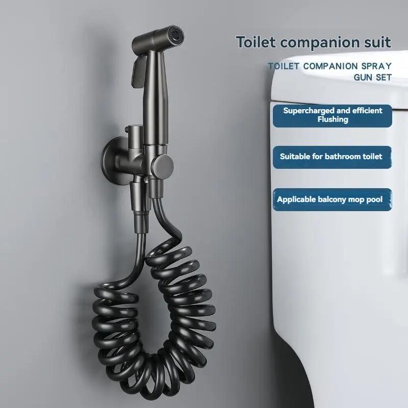 Bidet Toilet Sprayer Set Cleaning Tool Bathroom Handheld Bidet Sprayer Toilet Shower Angle Valve Handheld Bidet Sprayer Set