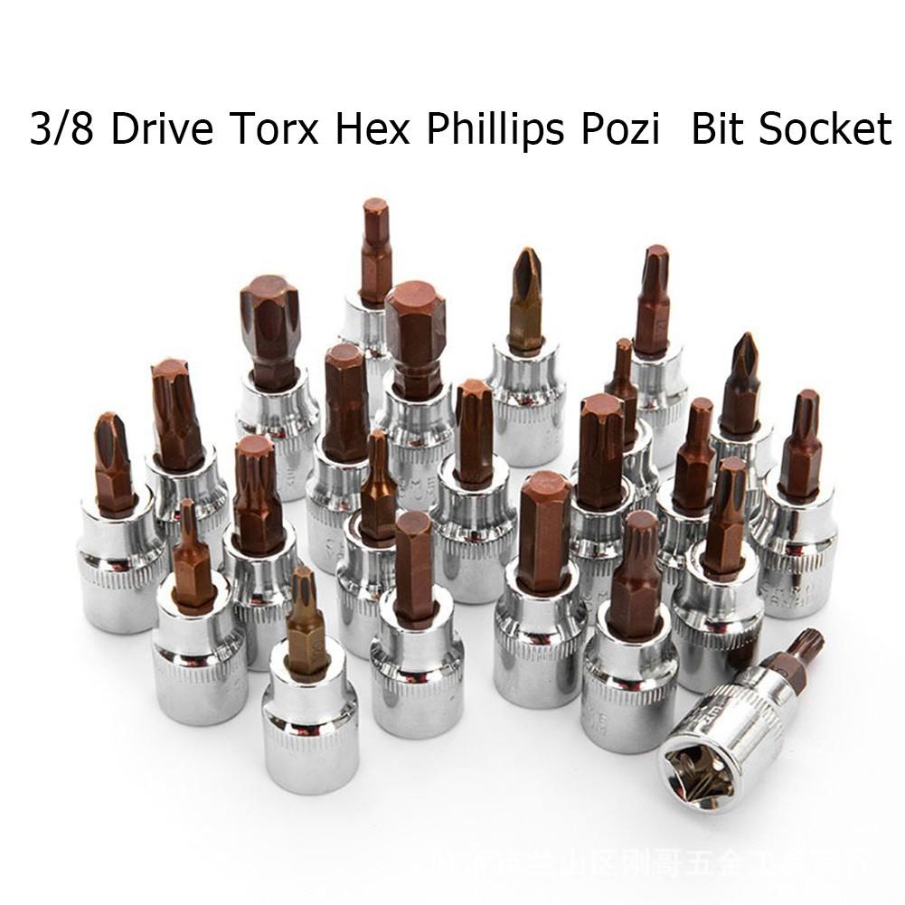 T10-T55 Drive Bit Socket 1 Pc 3/8 Inch H3-H10 Hex Socket Bit Screw Driver Socket Screwdriver Bit Tool Practical