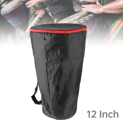 Borsa per tamburo Djembe antiurto impermeabile da 8 pollici / 12 pollici di spessore, custodia nera per tamburo africano