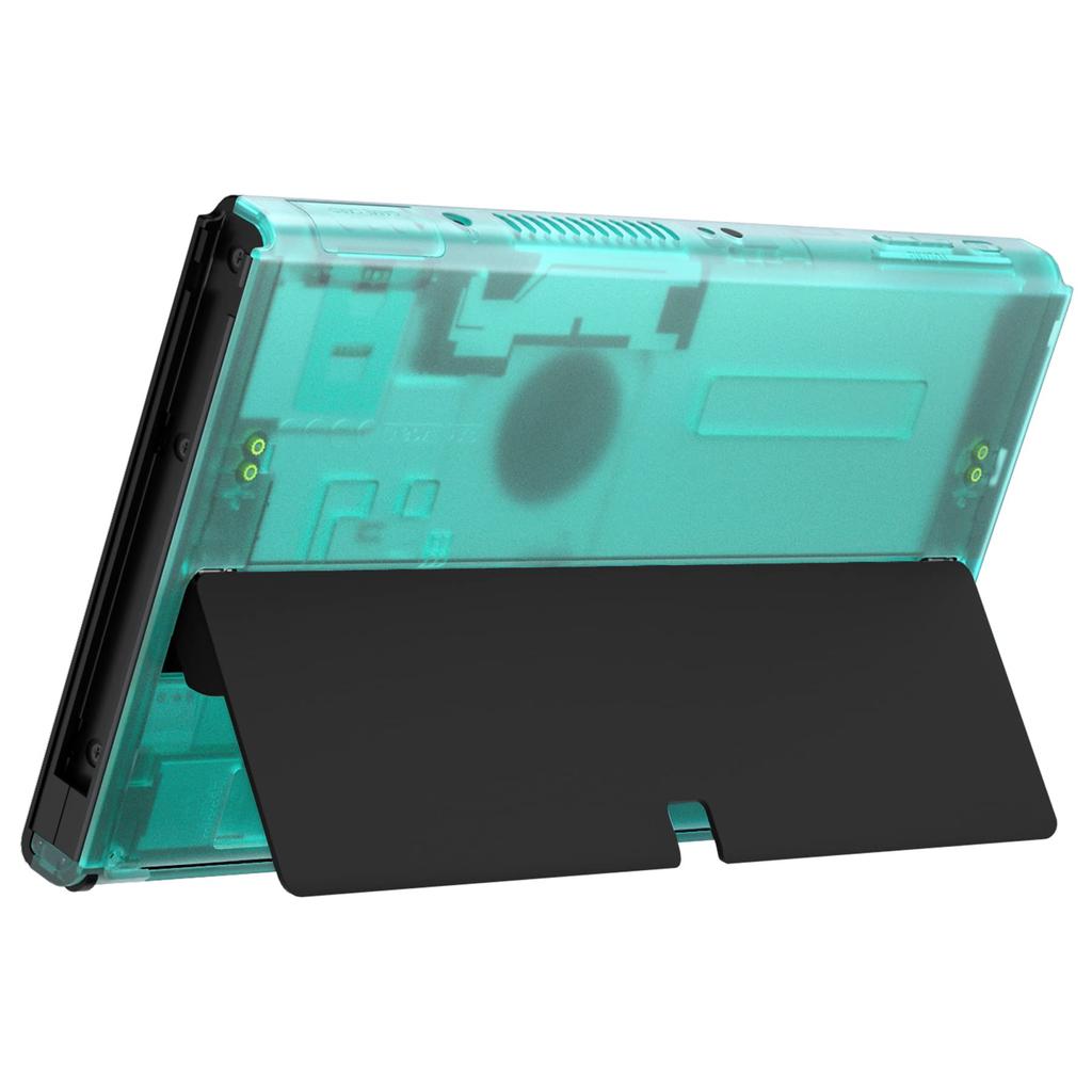 EXtremeRate Switch Compatible avec la console OLED Soft Touch Plaque arrière Boîtier de remplacement DIY Coque Matériau transparent Coque de commutateur Support de commutateur Non