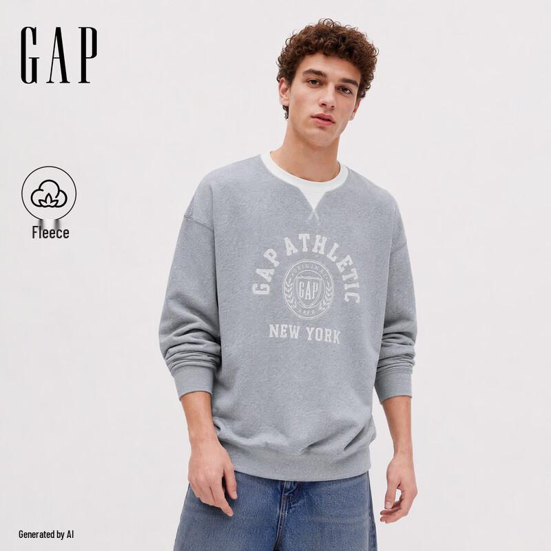 Gap Unisex Embroidered Brushed Fleece Crewneck Sweatshirt