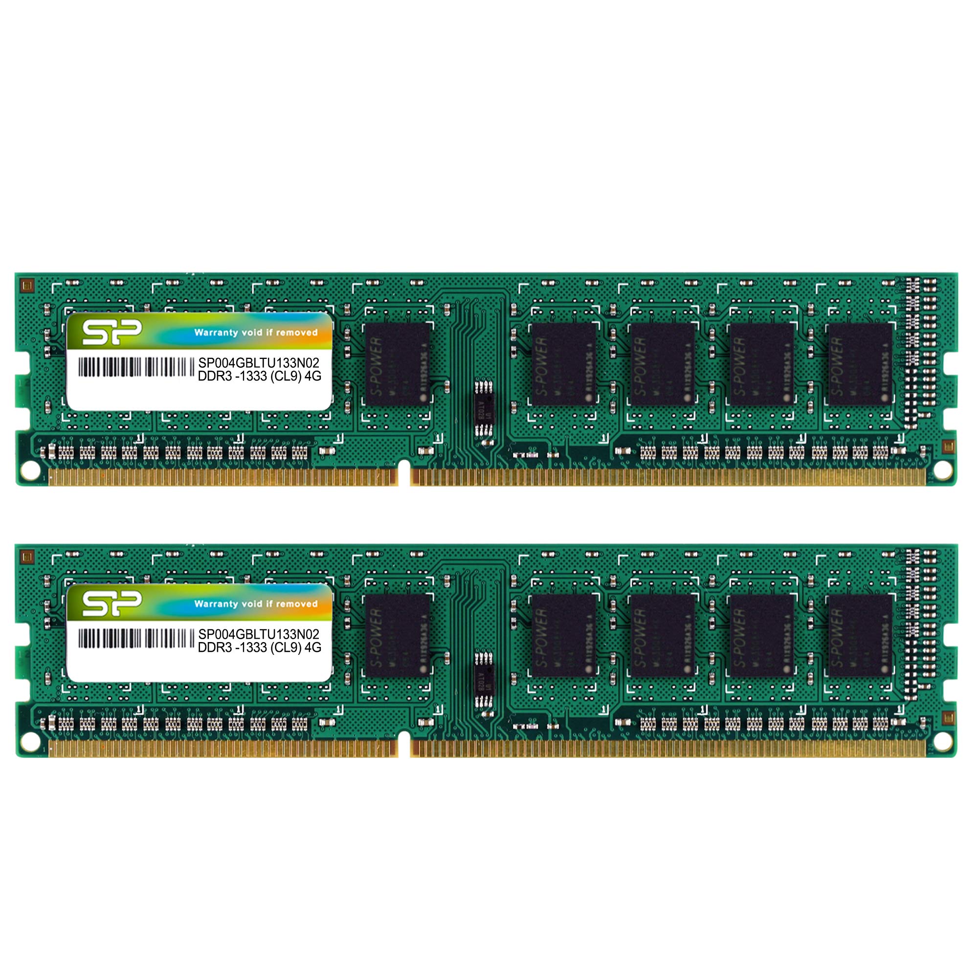 

SP Silicon Power Silicon Power Desktop PC Memory 240Pin DIMM 4GB x 2 SP008GBLTU133N22 DDR3-1333 PC3-10600