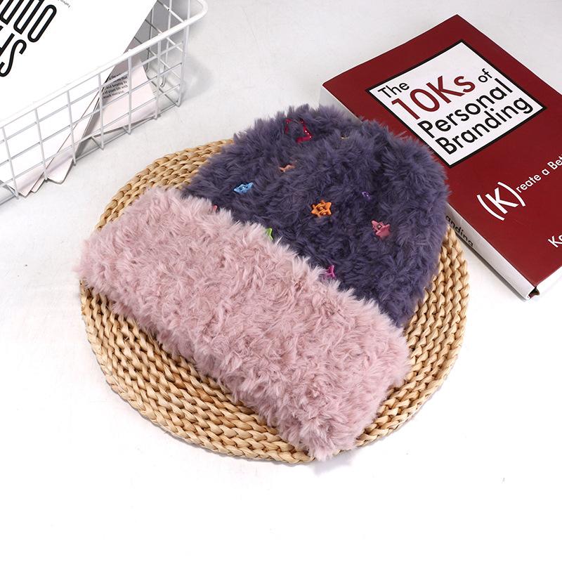 Warm beanie hat autumn and winter ear protection, soft waxy knitted hat, student windproof pullover hat