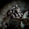 Punk Thai Silver Dark Skeleton Skull Open Rings For Men Women Hip Hop Fashion New Jewelry Gift Party Rock Anillos