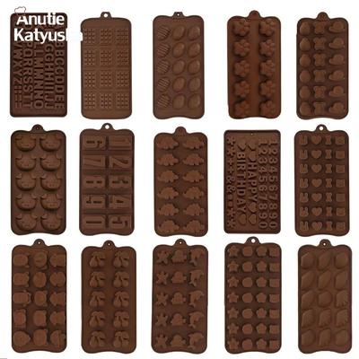 Cartoon Chocolate Silicone Mold Love Pudding Jelly Mould Ice Cube Cheese Letter Candy Ice Tray Biscuit Baking Supplies