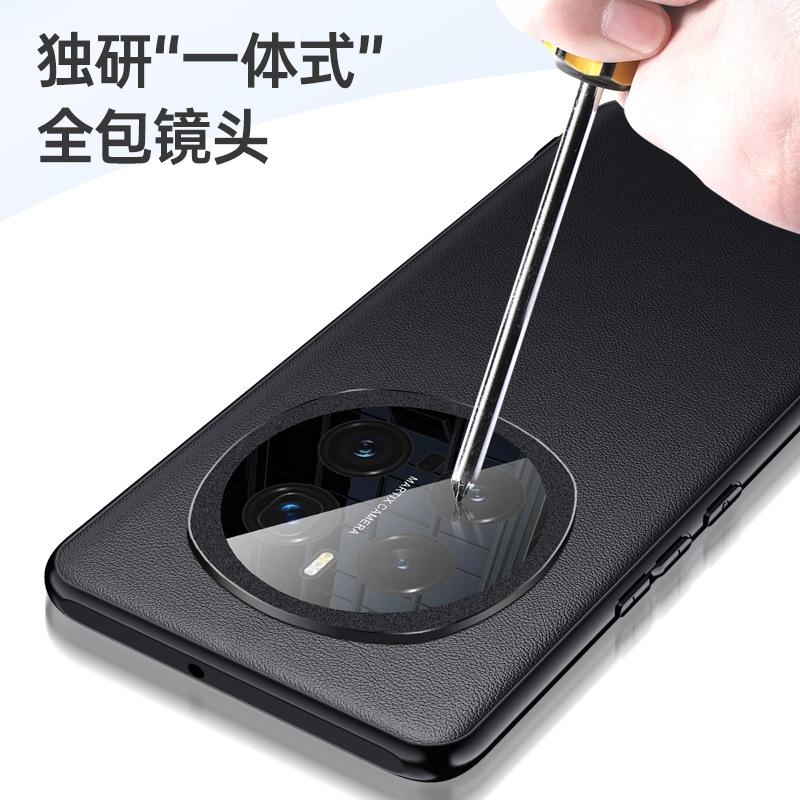 Applicable to Honor magic1pro magnetic mobile phone case, plain leather magic1 metal lens all-inclusive anti-drop  cover