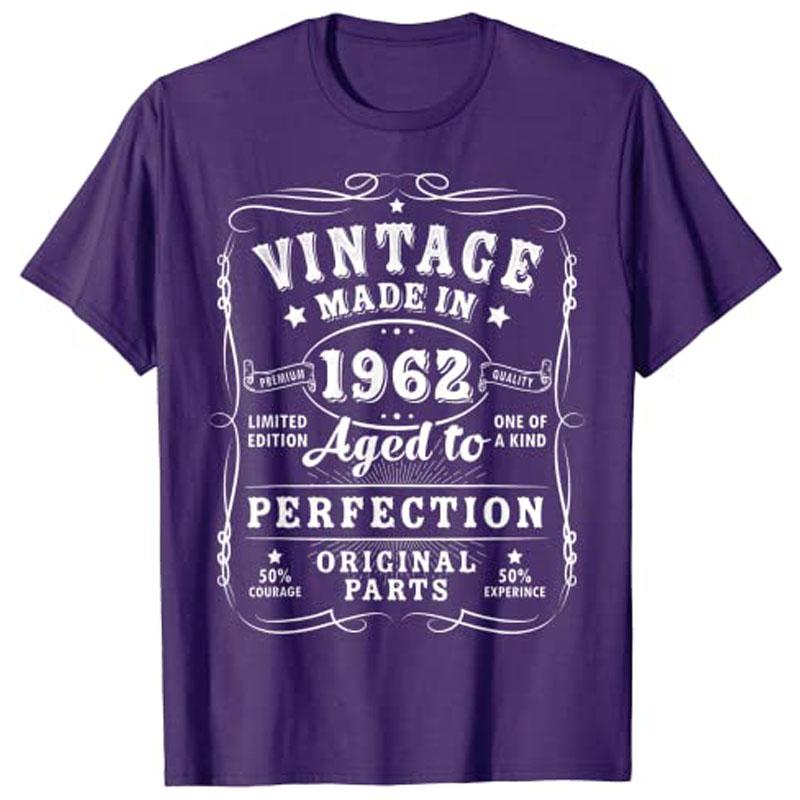 Vintage Made In 1962 Aged To Perfection Arigial Parts 61th Birthday Decorations Women Men Funny 61 Year Old Tee Tops