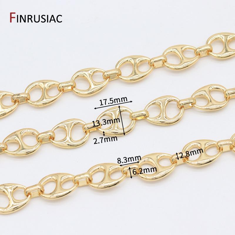 14K Gold Plated Brass Thick Large Heavy Chains For Jewelry Making Supplies,DIY Necklace Bracelet Jewelry Chain Finding