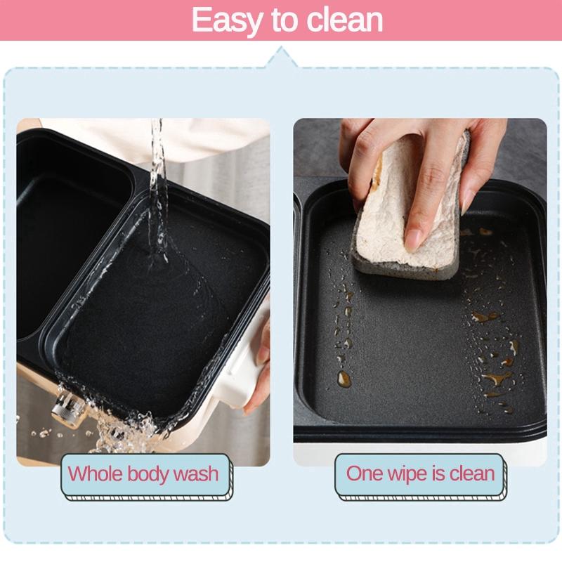 Hotpot Noodles Eggs Soup Barbecue Non-Stick BBQ Heating Pan 2-in-1 1200W Electric Cooking Pot Machine