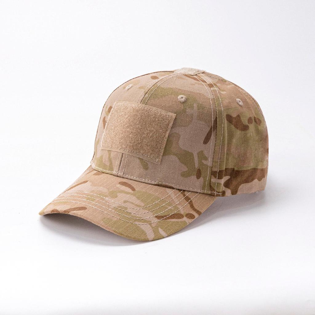 Jarní maskáčová baseballová čepice - Taktická vojenská snapback s Velcro panelem Unisex Prodyšná sluneční čepice Venkovní UV ochrana