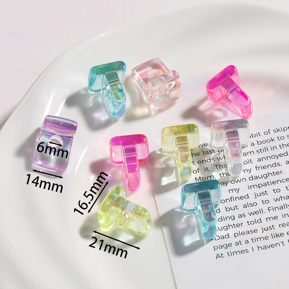5pcs Transparent Acrylic Letter Beads Random Mixed A-Z Alphabet Spacer Beads for DIY Bracelet Necklace Jewelry Making Findings