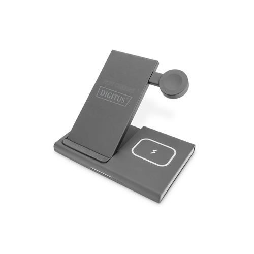 Station de Charge 3-en-1 - DIGITUS - Chargeur sans fil - Compatible iPhone, iWatch, AirPods - Pliable