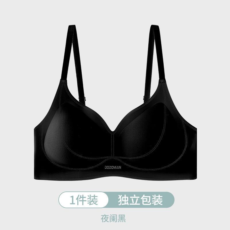 Fixed Cup Seamless Underwear Women's Small Breasts Thin Gathered Soft Support No Steel Ring Comfortable Breathable Bra