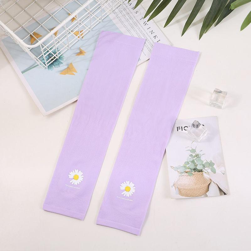 Daisy Sunscreen Ice Sleeve Female Ins Breathable Uv Arm Sleeve Male Ice Silk Sun