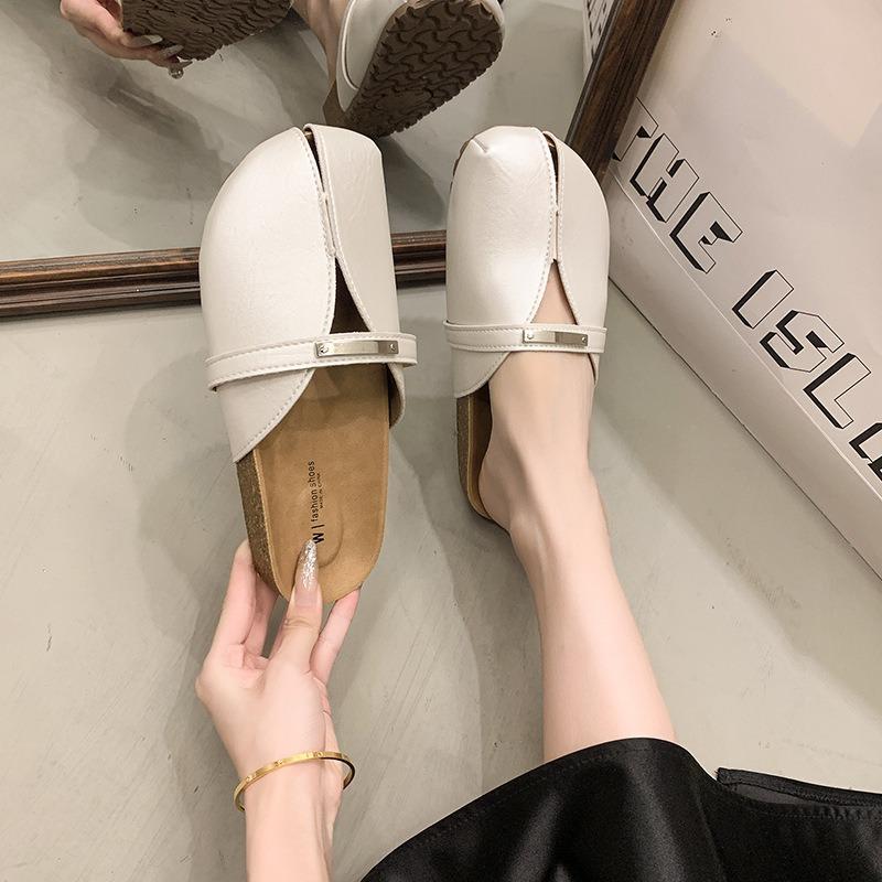 thick-soled bag head half slippers women wear new beach shoes in summer versatile lazy casual sandals shoes
