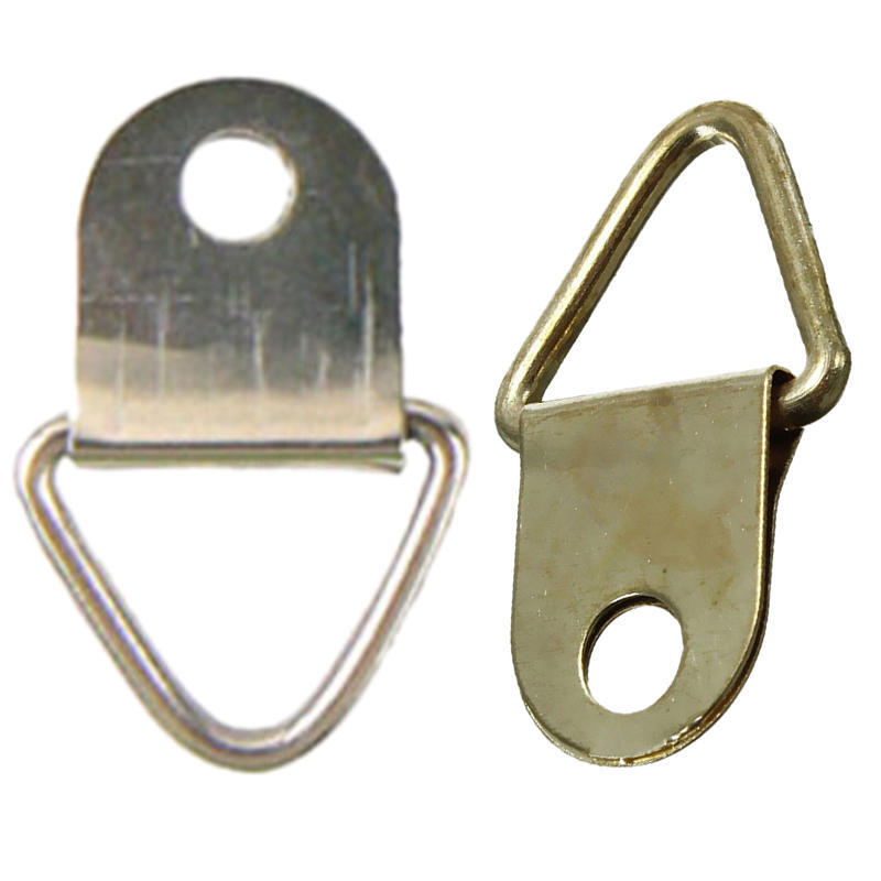50 Stück / Packung Gold Messing Dreieck Po Bilderrahmen Wandhalter Haken Aufhänger Ring
