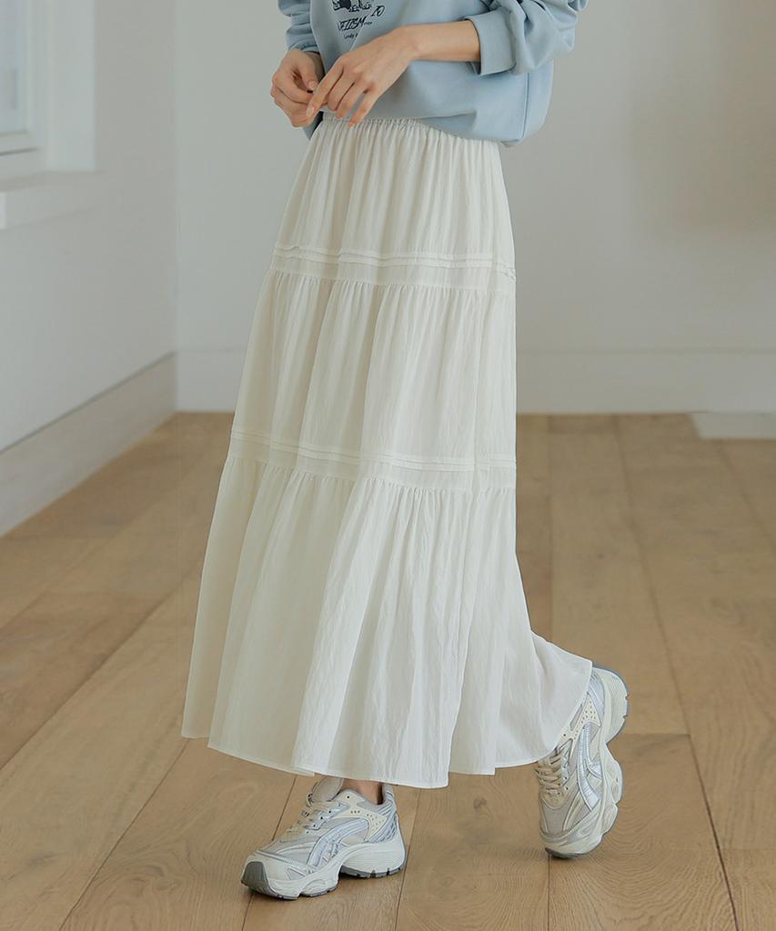 Peulenchisikeu Silky Kankan Elastic Waist Long Skirt_52Sk1806