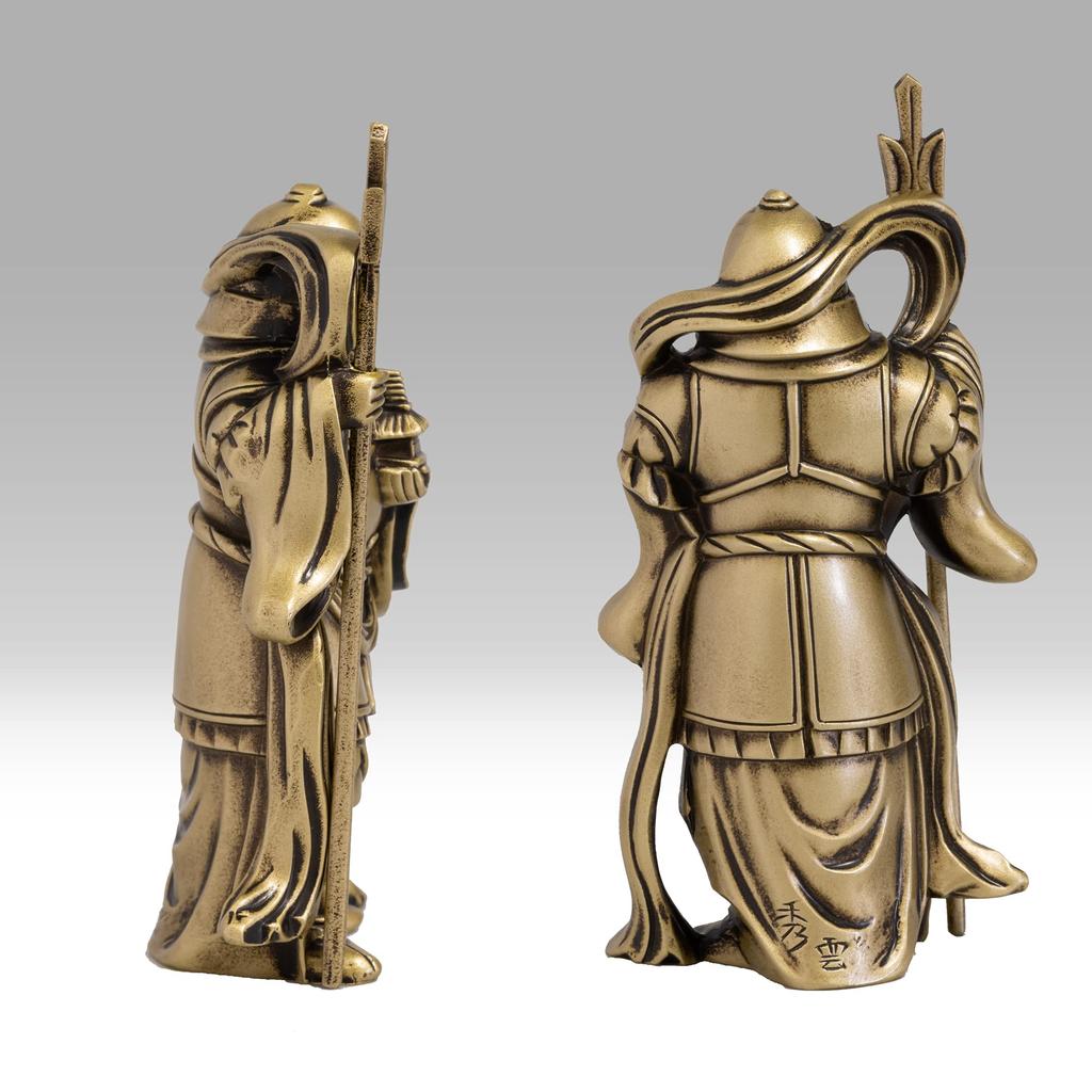 Sete Deuses da Boa Sorte Bishamonten Ouro Sedoso Budista Hideun Makita Estátua de Buda Ornamento Cobre de Takaoka escultor Protótipo_Kobiki