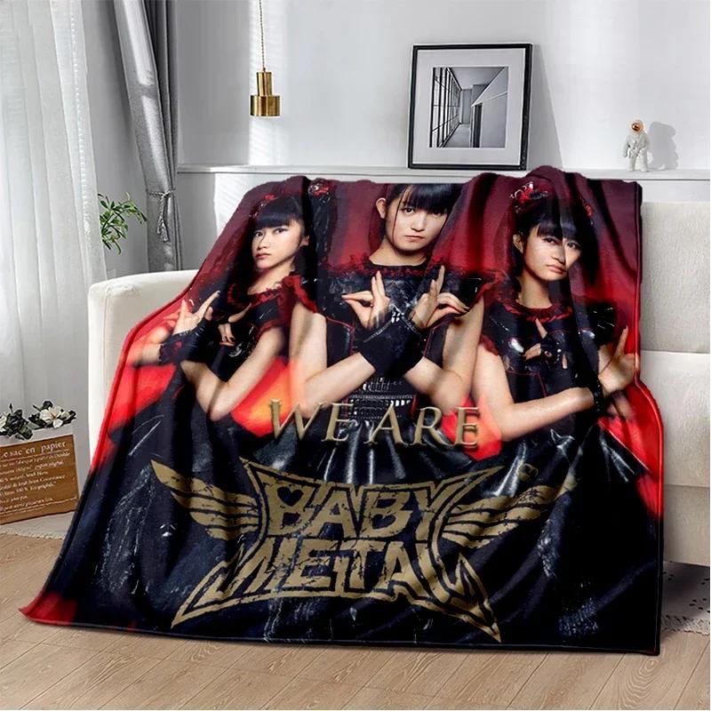 Ciepły drukowany koc Babymetal, koc do biura i salonu, flanelowy koc domowy, koc wielofunkcyjny