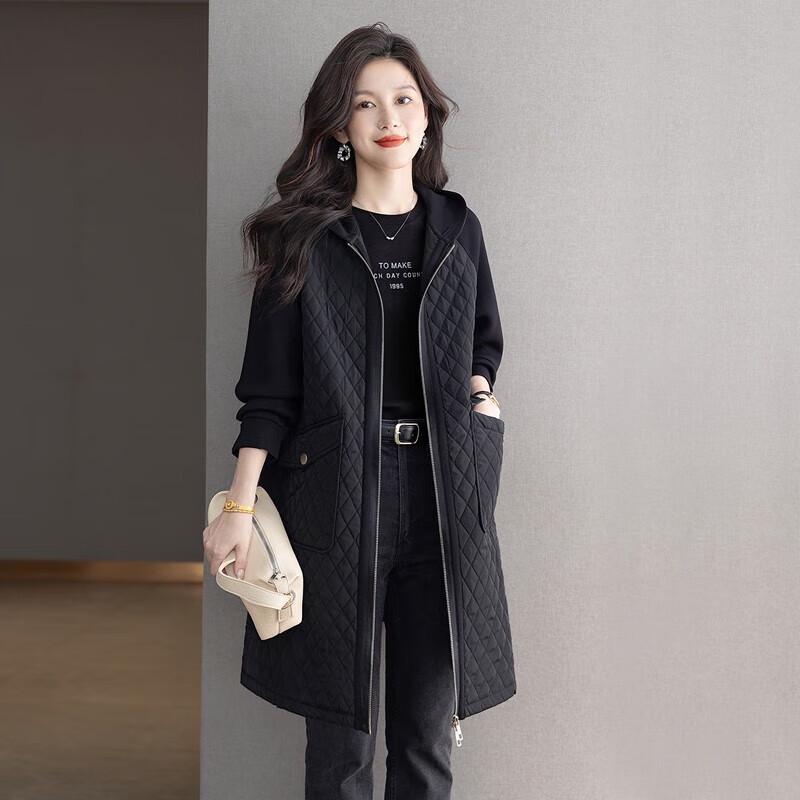 Abrigo con capucha de longitud media para mujer Sibai She Otoño 2025