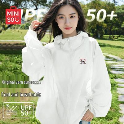 Chaqueta con capucha de seda de hielo para mujer con protección solar