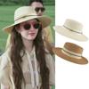 Sommerstrohhüte für Männer Frauen Banddekoration Elegantes Damen-Partykleid Flache Kappe Reise Strand Sonnenhut Chapeau Femme