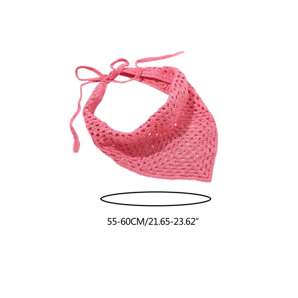 Women Turban Crocheted Headband Solid Color Headwear Knitted Hairband Girls Vacation Photo Prop Lady Turban