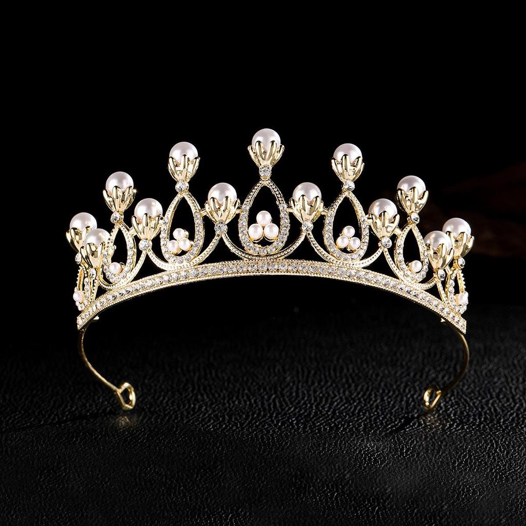 Gold Princess Wedding & Party Crown Headdress Hair Accessory