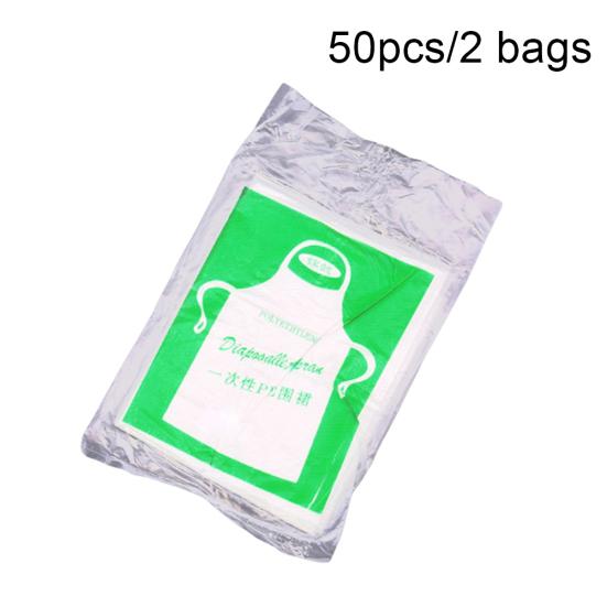 50/100Pcs Kids Adults Plastic Disposable Anti Oil Stain Cooking Painting Apron