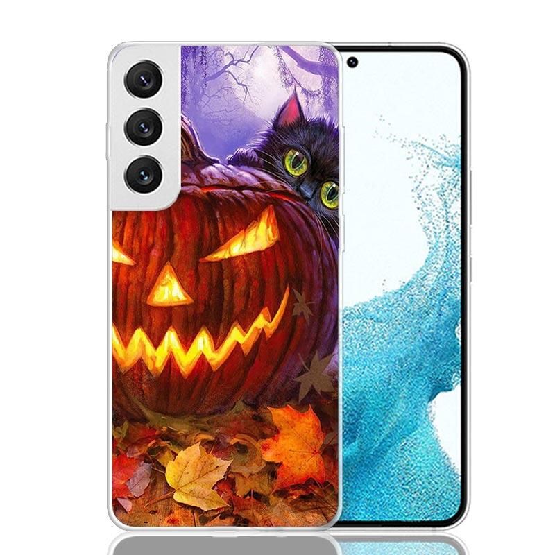 

Kitten Cat Christmas Pumpkin Phone Case For Samsung Galaxy S25 S24 S23 S22 S21 FE S20 Ultra S10 Plus Art Customized Coque Capa S Samsung S25 Plus