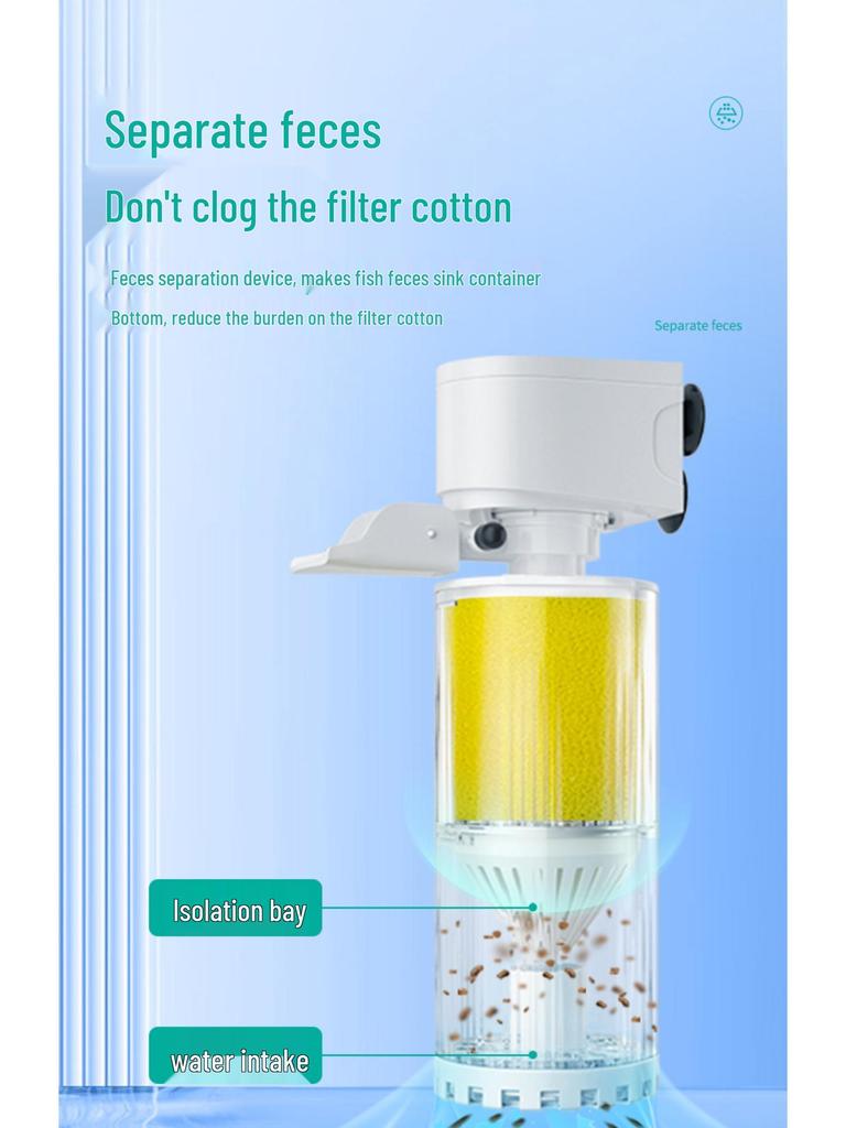Silent All-in-One Fish Tank Filter with Built-in Oxygenation and Water Circulation