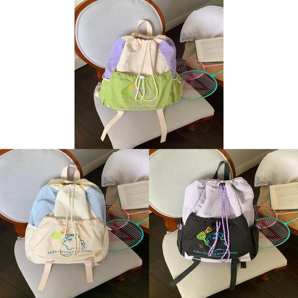 Taslon Material Girls Drawstring Backpack With Design For Daily Commuting And Casual Use