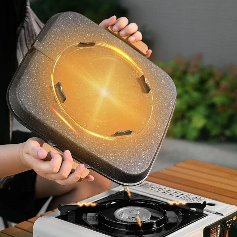 Aluminum Zinc Zinc Alloy Barbecue Tray with Oil Outlet Barbecue Plate Korean Square Grill Pan  Outdoor