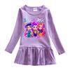 Kpop Monster Hunter Princess Dress: Cartoon Ruffle Long Sleeve Mesh Skirt for Baby Girls - Spring & Autumn Collection