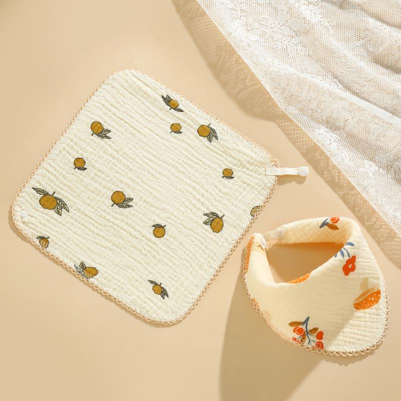 Baby Cotton Bib & Scarf Set - Infant Triangle Design