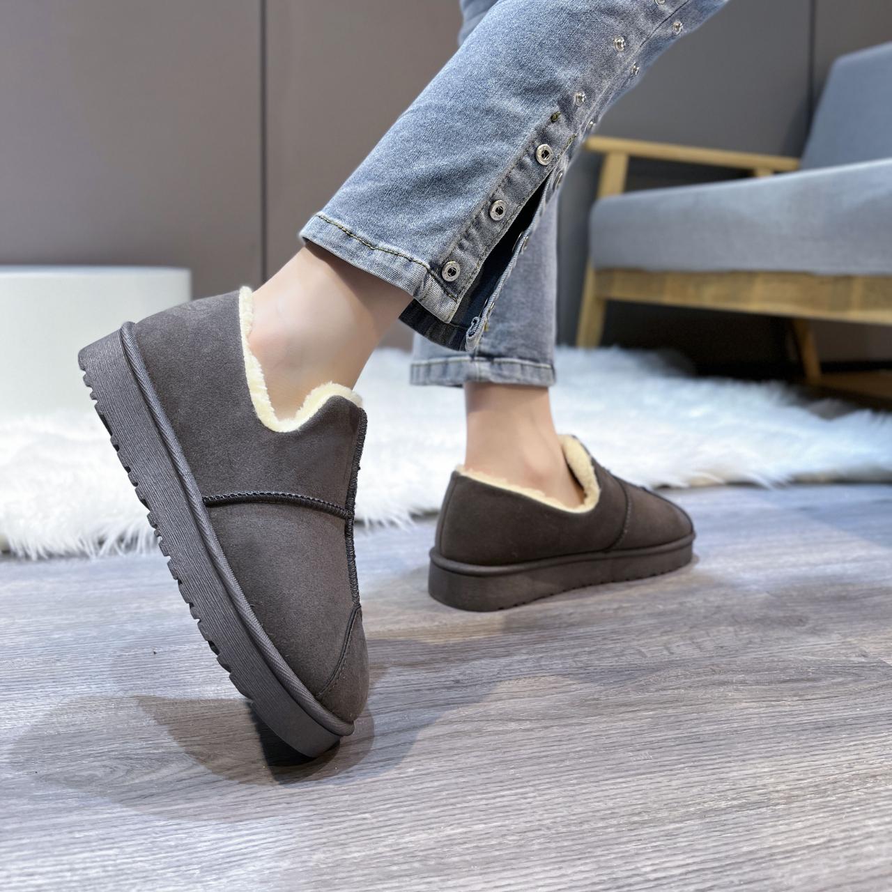 2025 Snow Boots Women s Short Tube Thickened Cotton Shoes Non-slip Winter New Shoes Student Women s Shoes Black Boots 35 серый 1990₽